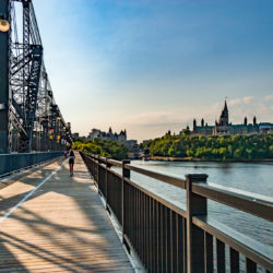 The Royal Alexandra Interprovincial Bridge is a steel truss cantilever bridge spanning the Ottawa River between Ottawa, Ontario and Gatineau, Quebec. It is known locally as both the "Alexandra Bridge" and the "Interprovincial Bridge". https://en.wikipedia.org/wiki/Alexandra_Bridge